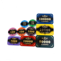 YYJetons Poker Acrylique Impression Numérique Rectangulaire Rond 43/45/50mm Jetons Casino Personnalisés Petit MOQ Usine
