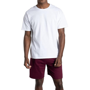 Men's Solid Color Cotton T-<b>Shirt</b> Short Sleeve O-Neck Regular Fit Casual Wear Blank Jersey Knitted <b>Shirt</b> Light Blue - Product Image 4