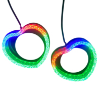 Accessoires de phares LED en gros, 3,0 pouces, 5D RGB, Cœur d'amour, Angel Eyes, Magic Cover