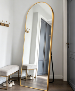 Heavenly <b>Mirror</b> <b>Arch</b> <b>Full</b>-<b>Length</b> Floor Standing Glass <b>Mirror</b> Metal Frame LED Display Screen Rustic Design for Bedroom Home - Product Image 1