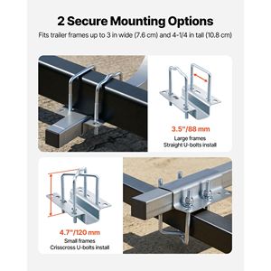 Guide per Rimorchi Nautici Regolabili in Altezza 16.7/18.7 Pollici, 2 Pezzi, in Acciaio Rinforzato con Supporto per Rimorchi di Imbarcazioni - Product Image 6