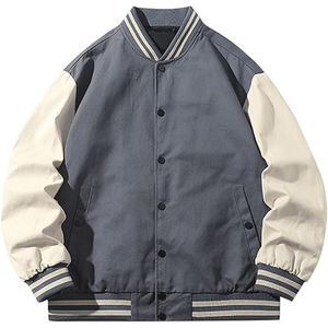 Blouson Bomber Homme Grande Taille 100% Coton Personnalisé avec Broderie et Patchs, Style Moto Vintage et Course, Vente en Gros OEM - Product Image 1