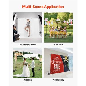 Supporto Portatile Regolabile per Sfondo Fotografico 6,5 x 10 Piedi, Kit con 5 Barre Trasversali, Supporto Resistente per Sfondi - Product Image 3