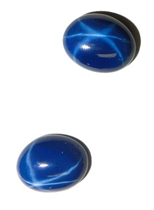 Zafiro Azul Estrella Ovalado de 11x14mm, 8 Quilates, Creado en Laboratorio, Cabujón Pulido con Efecto de Estrella de 6 Puntas para Joyería - Product Image 5