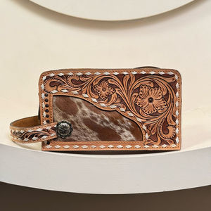 Personalized Hand Tooled Leather Travel Toiletry Bag Large Capacity Cosmetic Bag Cowhide Portable <b>Storage</b> <b>Makeup</b> Bag <b>for</b> Women - Product Image 5