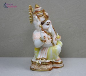 Figura de Resina Hecha a Mano del Dios Ganesha de Nirmala Handicrafts, Decoración Religiosa Tradicional para Mesa, Hogar, Templo, Diwali, Inauguración de Casa - Product Image 5