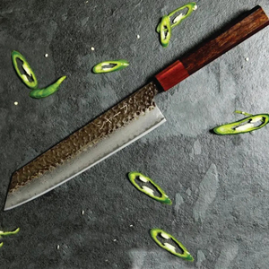 Couteau de chef personnalisé artisanal en acier au carbone Burraq Ecommerce, lame de 8 pouces, épaisseur de 3,0 mm, manche en bois - Product Image 5