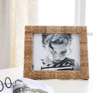 Marco de Fotos de Madera de Ratán de Diseño Especial con Rejilla Metálica, Marcos Decorativos para Colgar en la Pared, para Decoración del Hogar - Product Image 3