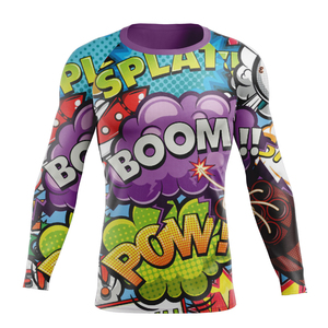 Rashguard MMA pour homme, impression sérigraphique, manches longues, anti-UV, spandex, nylon, antibactérien, respirant, séchage rapide - Product Image 5