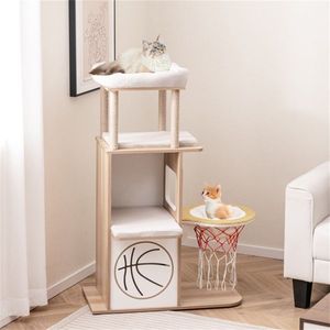 47 Inches Indoor Wooden Cat Condo for Climbing and Play Structure - Product Image 3