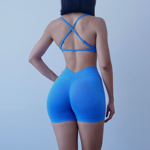 Ensemble de yoga 2 pièces pour femmes, nouveau modèle d'été, haut en nylon dos nageur, soutien-gorge de sport, leggings, pilates, fitness, athlétique, séchage rapide, sans couture - Product Image 5
