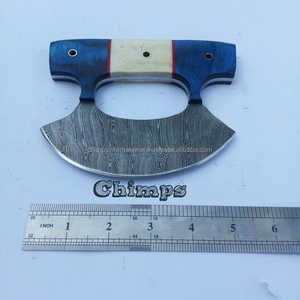 High Quality Eco-Friendly Stocked Damascus Steel Ulu <b>Boning</b> <b>Knife</b> Wooden <b>Handle</b> Custom Logo <b>for</b> Kitchen Restaurant Pizza Cutting - Product Image 2