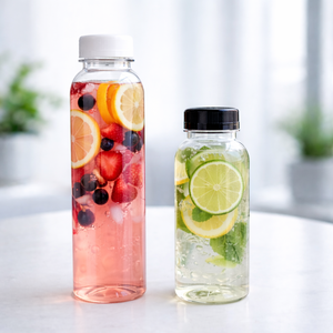 Botella Cuadrada de Plástico PET de 350-500 ml con Tapa Hermética para Bebidas, Jugos, Refrescos y Champán, Segura para Aceites Esenciales - Product Image 4