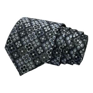 Men's Black Pattern <b>Tie</b> and Pocket Square <b>Set</b> Stylish Polyester Necktie | Formal Business Wedding Gift OEM Bulk Supply India 26 - Product Image 1