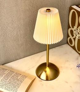 Minimalist Brass Table Lamp With White Paper Empire Shade E27 LED 2700K Warm <b>Light</b> For Bedroom Decorative <b>Lighting</b> - Product Image 2