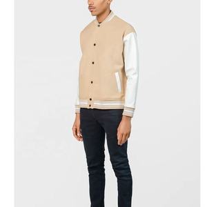 แจ็คเก็ตเบสบอลหนังคอตั้งปักลายโลโก้ด้านหน้าแบบลำลองสำหรับผู้ชาย รุ่นขายดีประจำปี 2025  รับสั่งทำได้ - Product Image 5