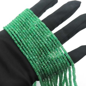 Cuentas redondas facetadas de esmeralda zambiana natural de alta calidad, hilo de cuentas de 16 pulgadas para la fabricación de joyas, esmeralda de nacimiento. - Product Image 5