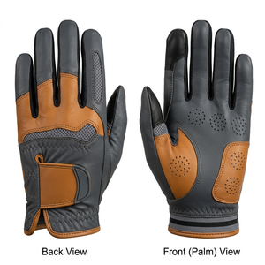 Gants de golf en cuir véritable, respirants, antidérapants, à doigts entiers, avec sangle de poignet réglable, unisexes, pour le sport - Product Image 2