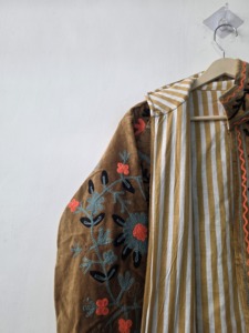 <b>Womens</b> Multicolor Floral <b>Embroidered</b> Breathable Woven Cotton Open Front <b>Jacket</b> Boho Handmade Artisan Outerwear - Product Image 3