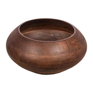 Lujo grande de madera de acacia hecho a mano ecológico artesanías de madera marrón moderno cuenco de lujo para servir mesa de cocina decoración del hogar para - Product Image 5