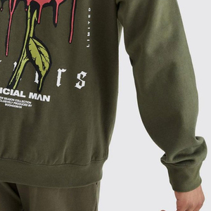 Nouvel article : Survêtement empilé pour homme avec logo personnalisé imprimé, style streetwear Passion, effet délavé à l'acide, prix de gros - Product Image 5