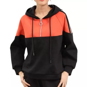 New Fashion Women's Unisex Winter Knitted Hoodies with Front Custom Logo 100% Cotton Quarter Zipper <b>Workout</b> <b>Jacket</b> - Product Image 4