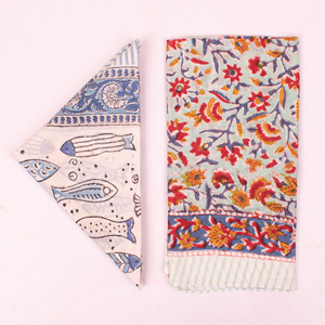 Foulard carré en coton imprimé à la main, style bandana, artisanat de Jaipur, pour l'été, respectueux de l'environnement - Product Image 4