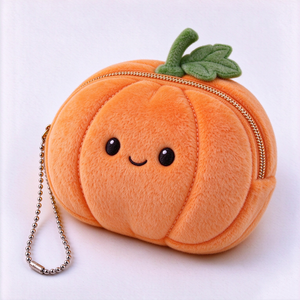 Monedero de peluche personalizado, bolsa de peluche de calabaza, peluche de Halloween, monedero para monedas, bolsa de peluche para llaves, linda cartera de peluche - Product Image 6