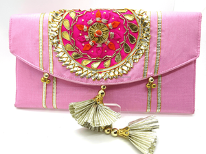 Indian Traditional <b>Fabric</b> Shagun Gotta <b>Wallet</b> Envelopes Haldi Mehndi Wedding Favor Gift Housewarming Party New Year Diwali - Product Image 3