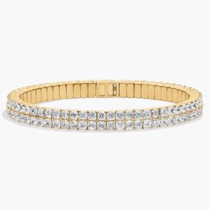 14K Yellow Gold Double Row Lab Grown Diamond Tennis <b>Bracelet</b> - Product Image 1