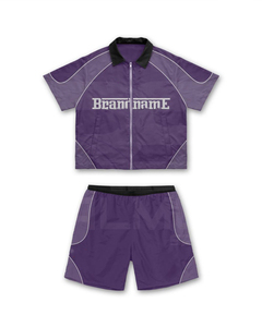 ชุดเซ็ตเสื้อแจ็คเก็ตคอปกและกางเกงขาสั้นแบบมีฮู้ดกันลม รุ่นปี 2026 ดีไซน์ทันสมัย ผลิตตามสั่ง ผ้าโพลีเอสเตอร์/ไนลอนเนื้อหนา สำหรับทุกเพศ - Product Image 3