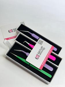 GETUP BROSONS IMPEX Straight/Long Isolation/90 Degree <b>Boot</b> Isolation Precision Durable Stainless Steel Eyelash Tweezers - Product Image 2