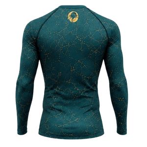 Teal Long Sleeve Compression <b>Shirt</b> Athletic Workout Training Gym Breathable Quick Dry Performance Sportswear Custom Activewear - Product Image 2