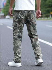 Men's Camo Cargo <b>Jeans</b> Straight Leg Streetwear Denim Pants with Flap Pockets - Product Image 5