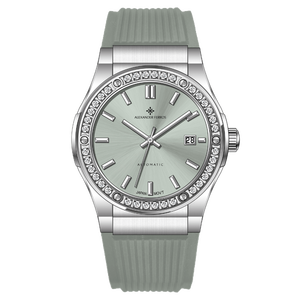 Montre automatique sport résistante à l'eau 5BAR 40 mm en caoutchouc avec boucle en acier inoxydable, verre saphir, mouvement analogique Miyota Alexander Ferros 2241S-06 - Product Image 1