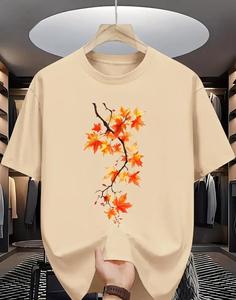 เสื้อยืดพิมพ์ลายสกรีนผ้าไหมเนื้อนุ่มพิเศษสำหรับผู้ชาย สวมใส่สบาย เหมาะสำหรับฤดูร้อน เป็นมิตรกับสิ่งแวดล้อม ตกแต่งด้วยผ้าเดนิม ผ้าบาติก และผ้าคอร์ดูรอย - Product Image 4