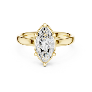 แหวนเพชร แหวนหมั้น ทองคำแท้ 14K เพชรเพาะเลี้ยง 1.5 กะรัต ทรงมาร์คีส์ และทรงกลมเจียระไนแบบบริลเลียนท์ คอลเลคชั่นเครื่องประดับเพชร - Product Image 1
