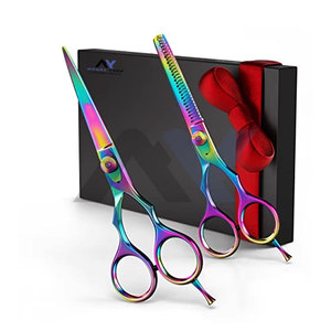 Juego de Tijeras de Peluquería de Acero Inoxidable Multipulido de 5.5 Pulgadas con Diseño Ergonómico, Agarre Cómodo y Cuchillas de Precisión - Product Image 1