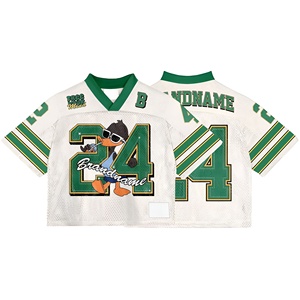 Top Selling New Arrival Luxury Boxy Fit <b>Drop</b> Shoulder Graphic Vintage Sublimation Mesh Polyester American Fan Jersey - Product Image 2