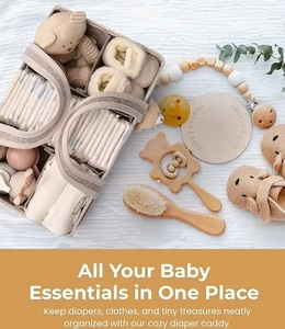 Fábrica al por mayor portátil fieltro pañal Caddy organizador <span class=keywords><strong>para</strong></span> nuevos regalos <span class=keywords><strong>de</strong></span> mamá, recién nacido bebé esencial debe tener - Product Image 4