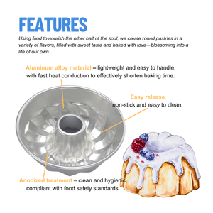 ATLAS STAR Moule à gâteau Bundt en argent de 14 cm (5,5 pouces), moule à gâteau allemand Gugelhupf, moule à pâtisserie cannelé, moule à tube Kugelhopf - Product Image 4