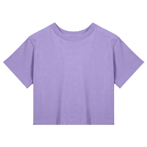 T-shirt court en coton et élasthanne doux à col rond avec logo personnalisé et imprimé tendance pour femme, idéal pour la gym et la course à pied, fabriqué par HS 2027 - Product Image 6