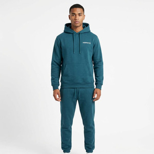 Hawk Eye Sports <b>Men's</b> Slim Fabric Fleece 300g Winter <b>Pullover</b> Hoodie Full-Length Button-Up Tracksuit Set Breathable - Product Image 4