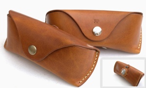 Soft Cowhide Genuine Leather Glasses Case Luxury <b>Slim</b> Pouch Handmade Travel Reading Spectacles Cover Sleeve LGC-0022 - Product Image 4