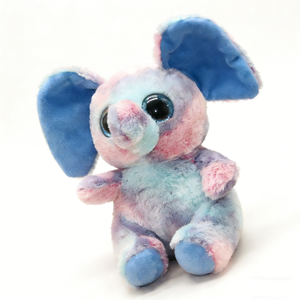 Elefante de peluche arcoíris personalizado, elefante de peluche teñido, peluche con ojos grandes y brillantes, juguete de animal de la selva en colores pastel. - Product Image 2