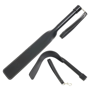 Pala de cuero para fustigar con hoja ancha para una distribución uniforme de la sensación - Product Image 1