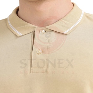 Chemises d'été 100 % coton à manches longues pour hommes avec broderie personnalisée et logo imprimé en tissu tricoté - Product Image 2