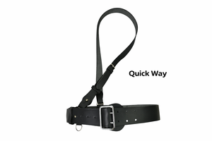 Handmade Black Sam Browne Style <b>Leather</b> Belt <b>Harness</b> – Formal Ceremonial & Cosplay Accessory - Product Image 4