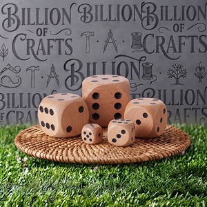 Jeu de dés en bois fait main, forme carrée, pour usage extérieur, bonne qualité, fournitures artisanales pour adultes - Product Image 1
