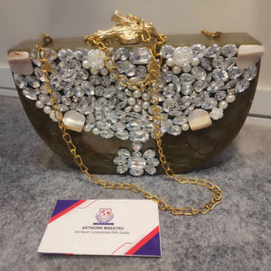 Bolso de Mano de Resina Auténtico Hecho a Mano de Alta Calidad, Diseño Exquisito y Artesanal, Estilo Moderno para Dama - Product Image 1